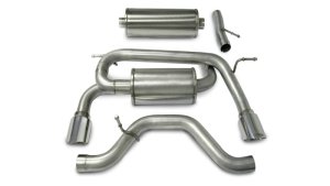 Hummer H3 Performance Exhaust - Dual Rear Exit - CORSA Performance - Sport Cat Back - Polished - `06-`08